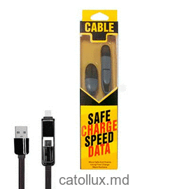 CW050 black Cablu pentru incarcator 2+1 