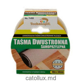 Technicqll T-222 banda adeziva universala dubla 10m x 50mm 
