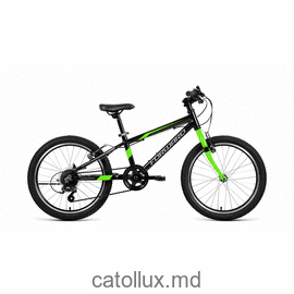 Велосипед подростковый FORWARD RISE 20 2.0 (20" 7 ск. Рост 10.5") 2020-2021, черный/ярко-зеленый 