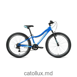 Городской велосипед FORWARD JADE 24 1.0 (24" 7 ск. Рост 12") 2020-2021, синий/бирюзовый 