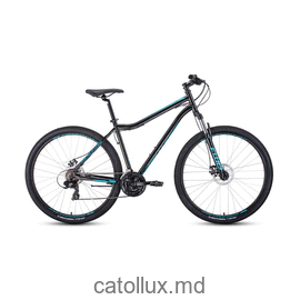 Горный велосипед FORWARD SPORTING 29 2.2 disc (29" 8 ск. Рост 17") 2020-2021, черный/бирюзовый 
