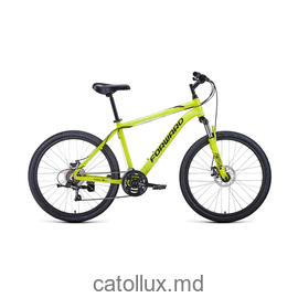 Горный велосипед FORWARD HARDI 26 2.0 disc (26" 21 ск. Рост 17") 2020-2021, ярко-желтый/черный 