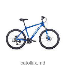 Горный велосипед FORWARD HARDI 26 2.0 disc (26" 21 ск. Рост 17") 2020-2021, синий/бежевый 