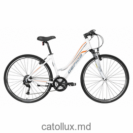 Bicicletă de oraș pentru femei ALBOIN 300CRS 28" L-24S Marimea-48 alb-portocaliu 