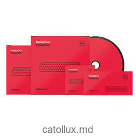 9998312 Heavy Cut Foam Pad 150x25mm Burete abraziv pentru îndepărtarea zgârieturilor adânci Koch Chemie (roșu) 