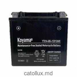 Аккумулятор KOYAMA moto YTX14-BS (12V 12Ah 200A) 150x87x145 