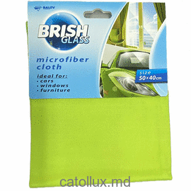Тряпка для авто-стёкол микрофибра BRISH зеленая 