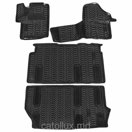 62540 Mercedes-Benz Vito (W447) (2014-) covoraș de cauciuc auto pentru interior (3D cu suport pentru călcâi, complet,3 rânduri) (element de prindere) 
