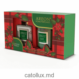 Odorizant набор Areon Home Perfume Sticks 150ml + свеча (Nordic Forest) 