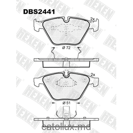 DBS2441 (SP 355) (T1230) * BMW 3 (E90,E91,E92), 5 (E60,E61), 6 (E63,E64), 7 (E65,E66) fata 