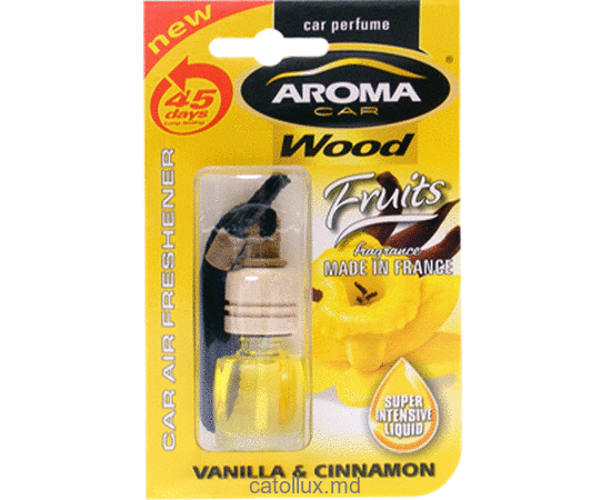 Aromatizator Aroma car wood  (vanilla-cinamon) 6ml. 