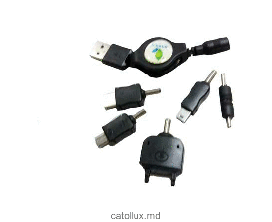 Кабель  для автомобильных зарядных устройств, набор из 5 адаптеров 80 см, Jeneca CW033 