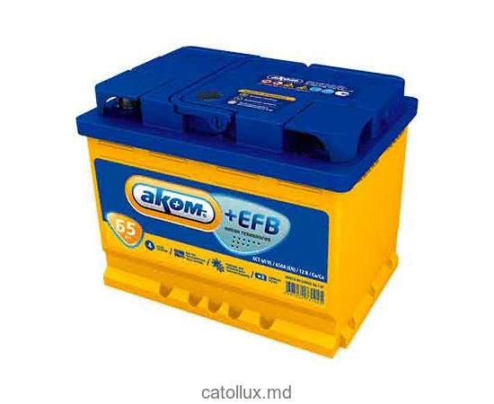 Аккумулятор Аком 6 СТ-65 VL EFB Euro P+(650 A) 