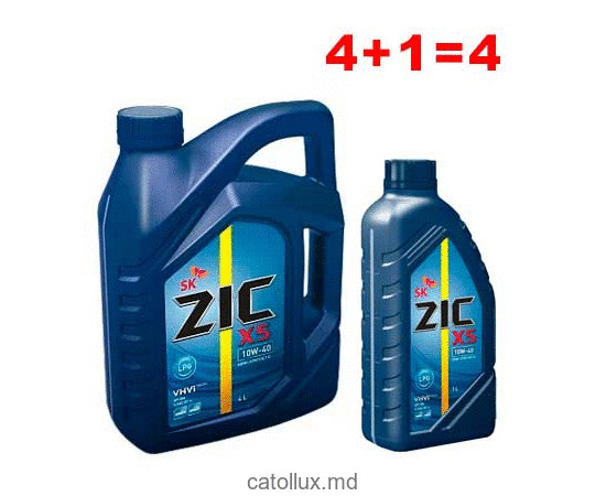 Моторное масло ZIC X5 LPG 10W-40 4 л + 1 л 