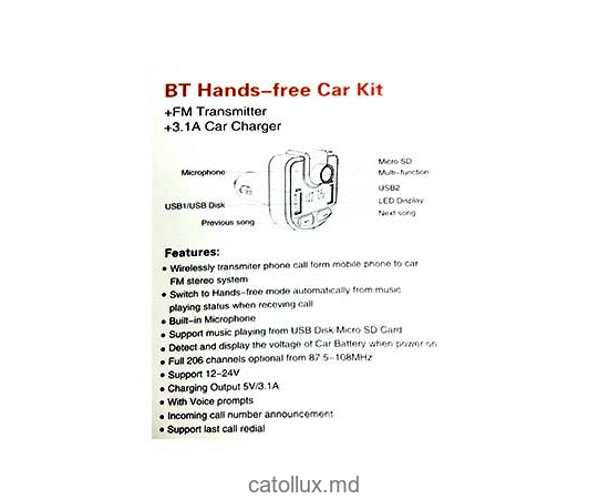 FM-Modulator MP3 Transmitter BT36 w/Bluetooth NC-15-CM003 