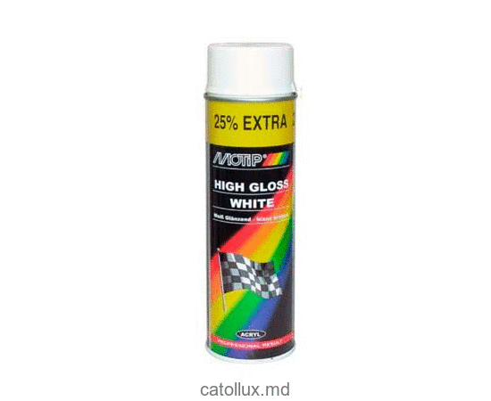 Vopsea spray Motip 04002 White Matt 500ml 