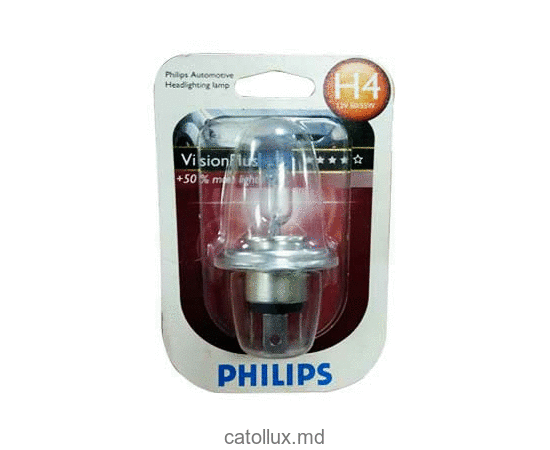 Lampa cu halogen PHILIPS 12342VPB1 H4 12V 60/55W P43T VISIONPLUS 