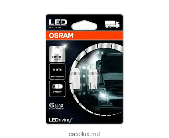 Автолампы Osram 2824CW-02B LED W5W 24V 1W 6000K 