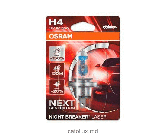 Bec auto Osram H4 12V- 60/55W (P43t) Night Breaker Laser 1buc 