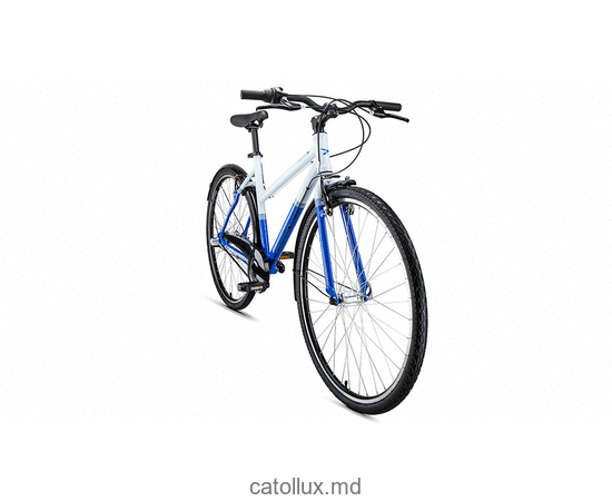 Bicicletă urbană FORWARD CORSICA 28 (28 "3 viteze 500 mm) 2018-2019, alb / albastru 