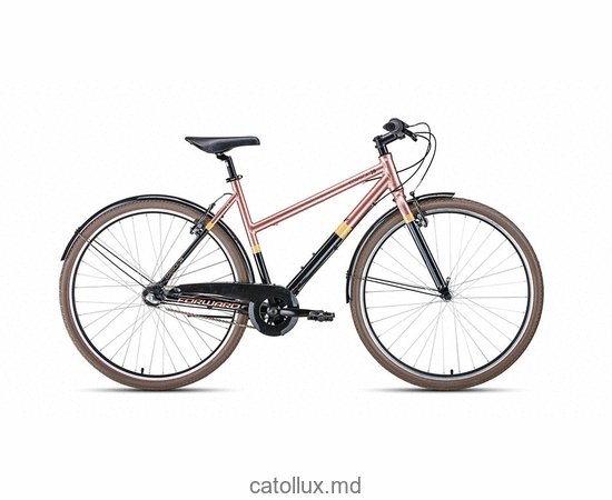Bicicletă urbană FORWARD CORSICA 28 (28 "3 viteze 500 mm) 2019-2020, negru / maro 