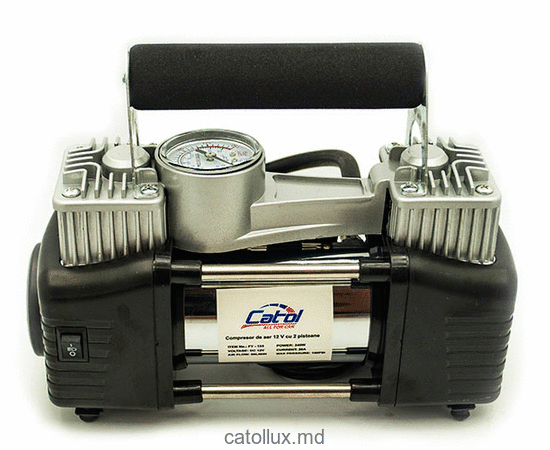 Компрессор автомобильный FY-133 (2 цилиндра) с фонарем 