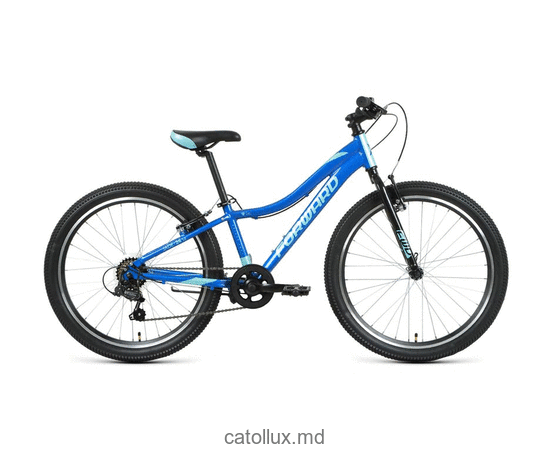 Городской велосипед FORWARD JADE 24 1.0 (24" 7 ск. Рост 12") 2020-2021, синий/бирюзовый 