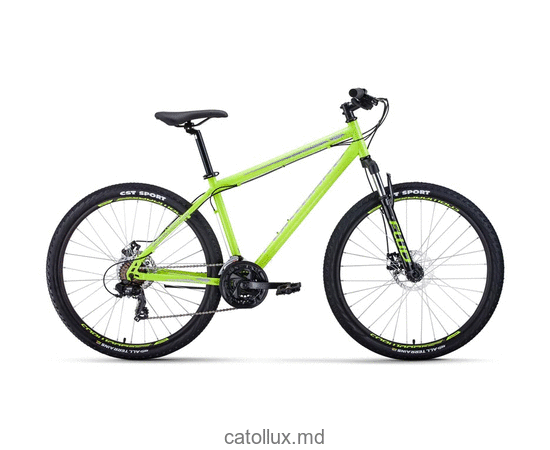 Горный велосипед FORWARD SPORTING 27,5 2.2 disc (27,5" 8 ск. Рост 17") 2020-2021, ярко-зеленый/серый 