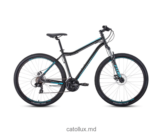 Горный велосипед FORWARD SPORTING 29 2.2 disc (29" 8 ск. Рост 17") 2020-2021, черный/бирюзовый 