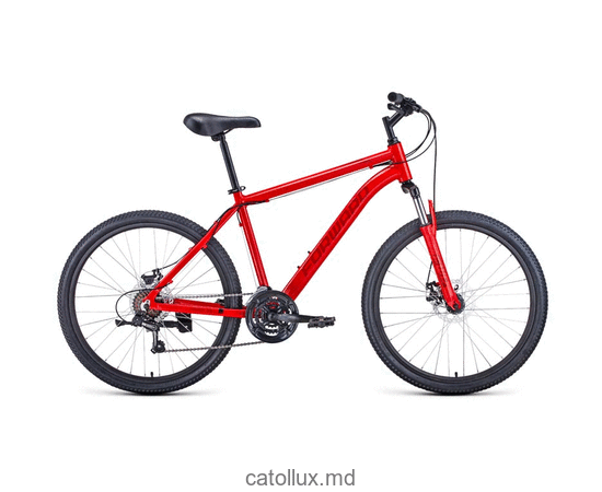Горный велосипед FORWARD HARDI 26 2.0 disc (26" 21 ск. Рост 17") 2020-2021, красный 