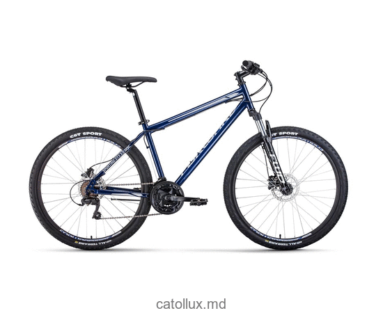 Bicicleta de munte FORWARD SPORTING 27.5 3.0 disc (27.5 "21 viteze. Înălțime 17") 2020-2021, albastru închis / gri 