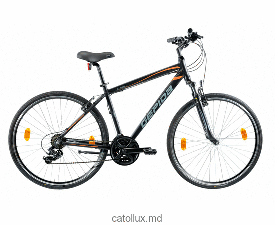 Bicicleta de oras pentru barbati ALBOIN 200CRS 28" M-21S Marimea-48 negru-portocaliu 