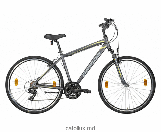 Bicicleta de oras pentru barbati ALBOIN 200CRS 28" M-21S Marimea-48 gri-galben  Bicicleta de oras pentru barbati ALBOIN 200CRS 28" M-21S Marimea-48 gri-galben