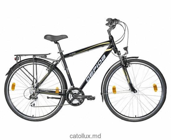 Bicicletă de oraș pentru barbati ALBOIN 200 PRO 28" M-21 Marimea-52 negru-galben 