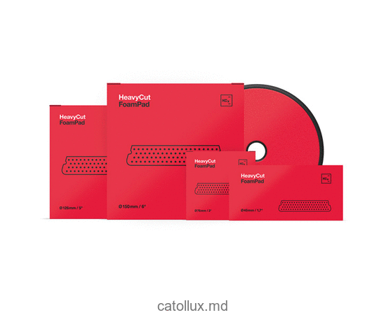 9998312 Heavy Cut Foam Pad 150x25mm Burete abraziv pentru îndepărtarea zgârieturilor adânci Koch Chemie (roșu) 