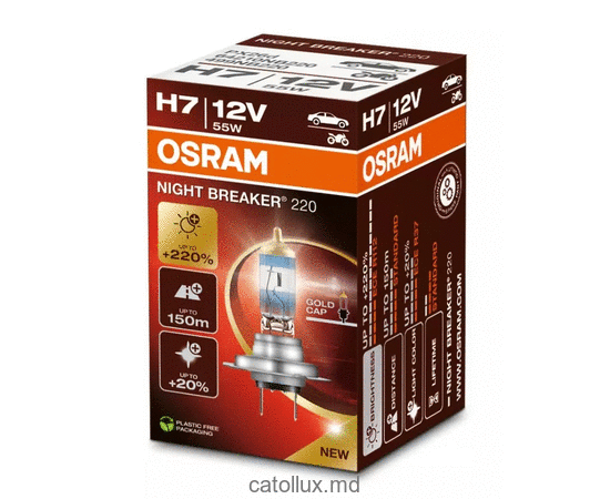 Bec auto Osram 64210 NB220 +220%  H7 12V 55W 