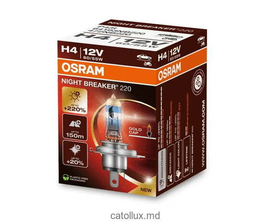 Bec auto Osram 64193 NB220 +220%  H4 12V 60/55W 