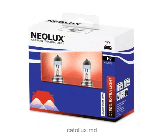 Bec auto Neolux N499EL1-2SCB +150%  H7 12V 55W 