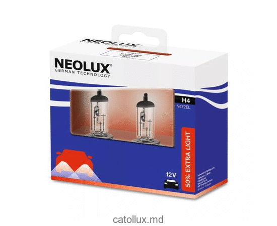 Bec auto Neolux N472EL-2SCB +50%  H4 12V 60/55W 