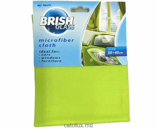 Тряпка для авто-стёкол микрофибра BRISH зеленая 