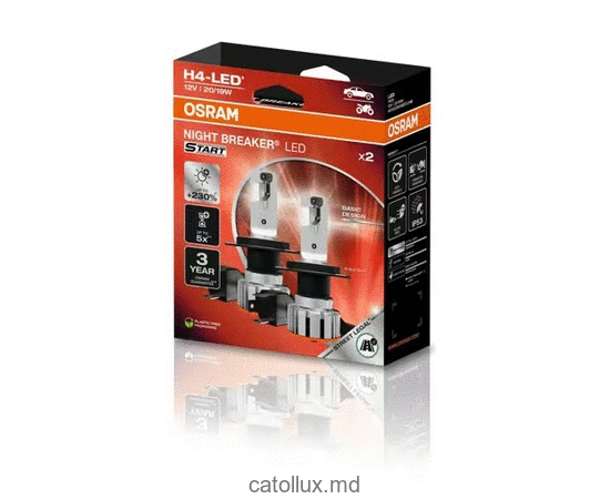 Bec auto Osram 64193 DWNBST-2HB 20/19W 12V P43T LED START H4 