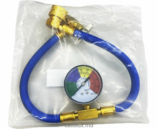 Furtun cu manometru pentru încărcarea freonului R-134A pentru butelie de 0,8 kg 
