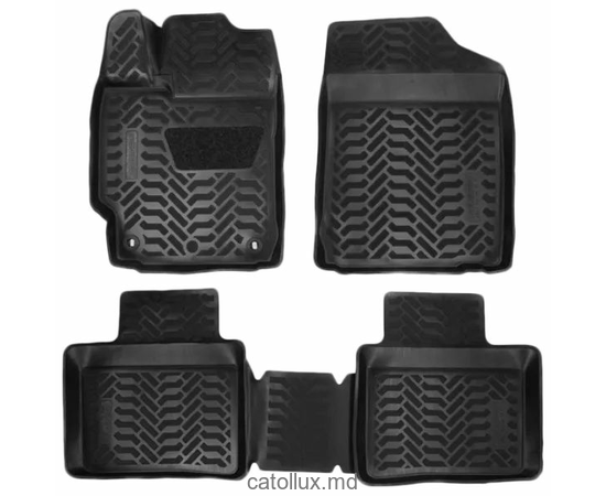 61522 Renault Kangoo 2 61522 Fourgon (2007, 2013-) (3D сподпятником, передние) резиновые коврики салон 