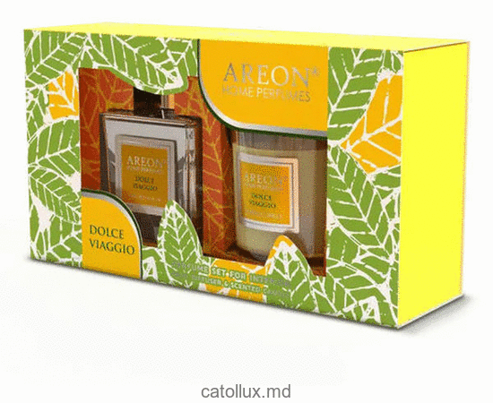 Odorizant набор Areon Home Perfume Sticks 150ml + свеча (Dolce Viaggio) 