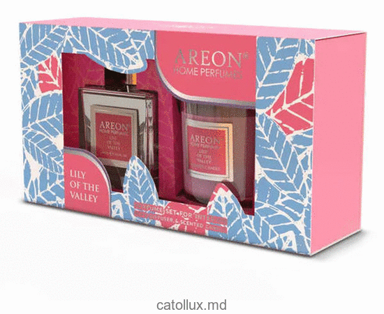 Odorizant набор Areon Home Perfume Sticks 150ml + свеча (Lily of the Valley) 