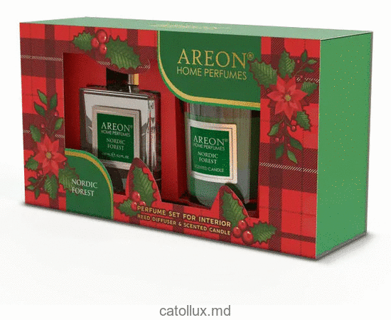Odorizant набор Areon Home Perfume Sticks 150ml + свеча (Nordic Forest) 