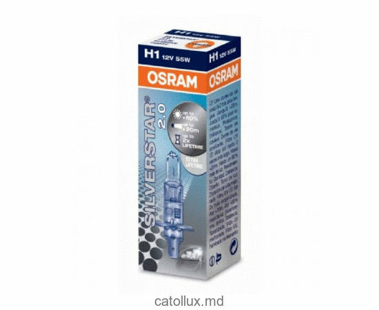Автолампа OSRAM H1 SILVERSTAR 2.0 12V 55W P14.5s (64150SVS)  Автолампа OSRAM H1 SILVERSTAR 2.0 12V 55W P14.5s (64150SVS)