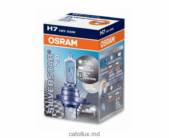 Автолампа OSRAM H7 SILVERSTAR 2.0 12V 55W PX26d (64210SVS)  Автолампа OSRAM H7 SILVERSTAR 2.0 12V 55W PX26d (64210SVS)