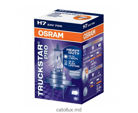 Bec auto OSRAM H7 TRUCKSTAR PRO 24V 70W PX26d (64215TSP) 