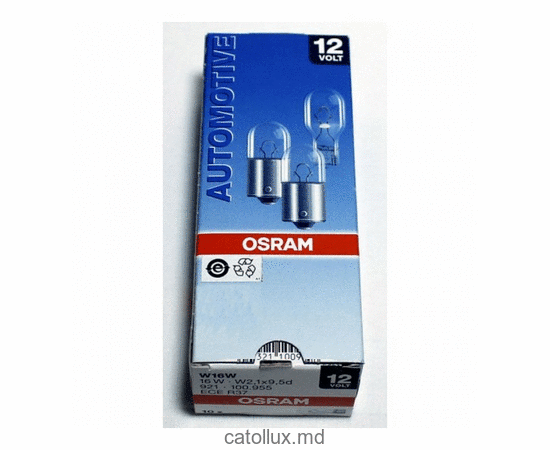 Автолампа OSRAM 12V W16W W2.1x9.5d (921)  Автолампа OSRAM 12V W16W W2.1x9.5d (921)